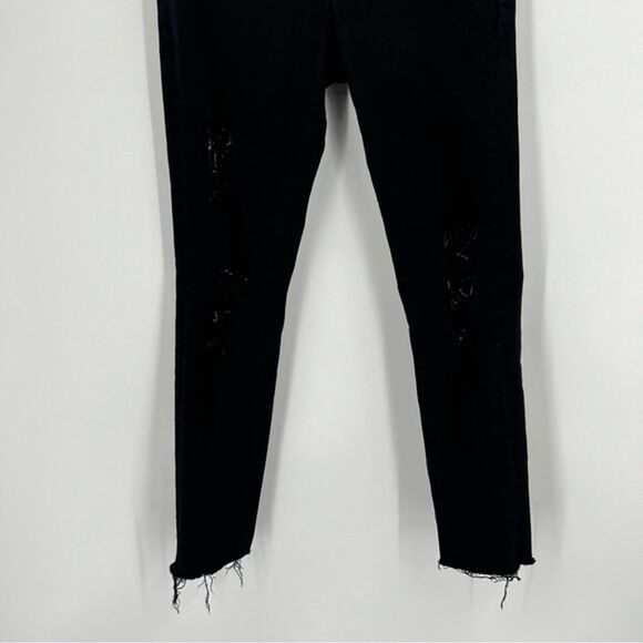 FRAME Le Skinny de Jeanne Ripped Jeans Black Size‎ 27 - Picture 3 of 12